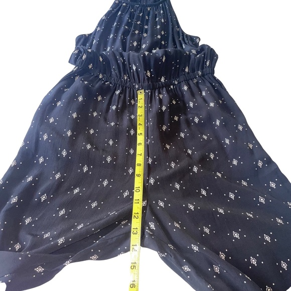 Lucky Brand Live in Love Black/White Printed Sleeveless/Halter top Jumpsuit Sz M - Picture 6 of 15